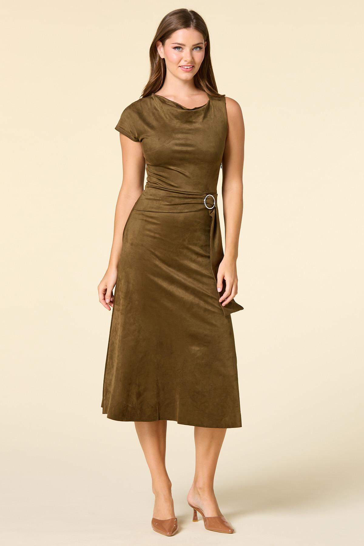 suede knee length dress Versona Matching sets