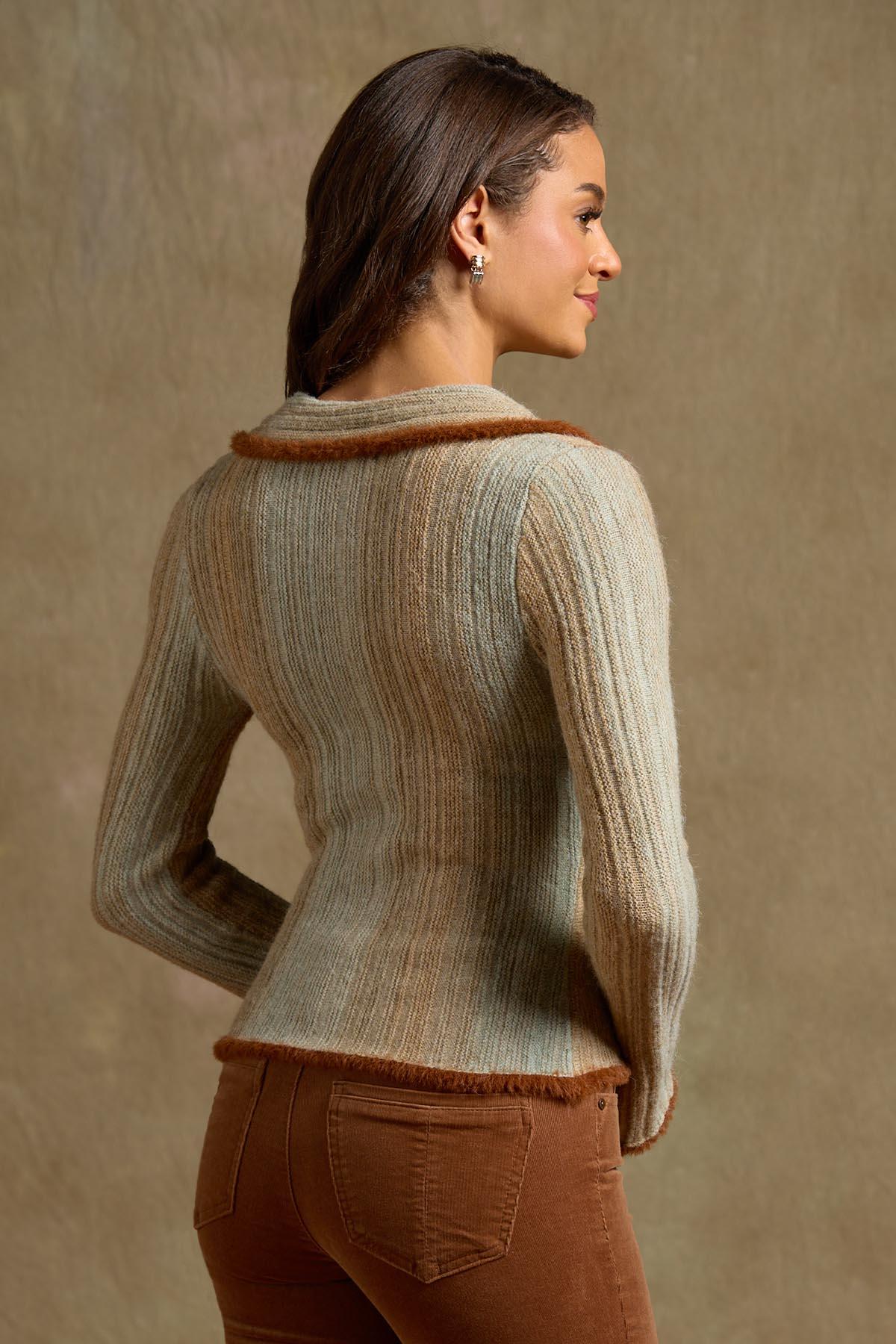 Versona | on a trim zip front cardigan