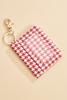  Red And White Houndstooth Id Wallet