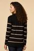  Personality Stripe Sweater- Black