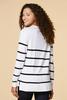  Personality Stripe Sweater- White