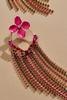  Rhinestone Floral Tassel Earrings