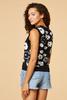  Carnations In Contrast Sweater Tank