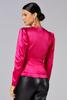  Caché Pink Satin Peplum Top