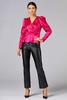  Caché Pink Satin Peplum Top