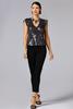  Caché Sequin Peplum Top