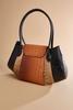  Textured Color Block Satchel And Wallet Set